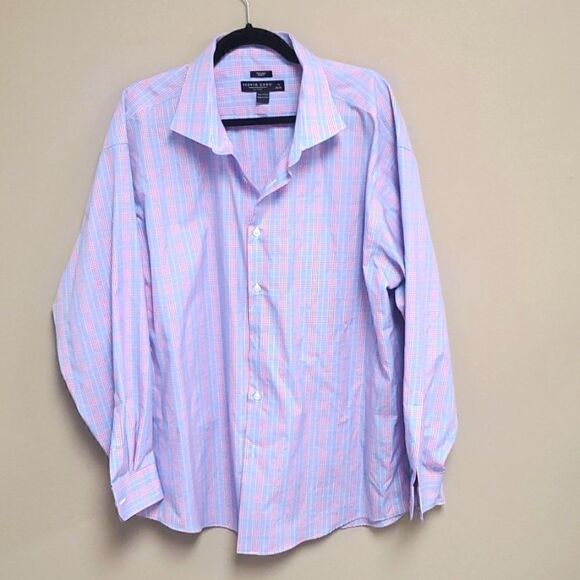 PRONTO UOMO Plaid Dress Shirt - Size 19 34/35 - Picture 1 of 7